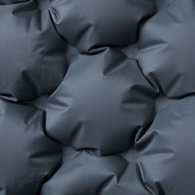 vidaXL Colchón de camping autoinflable con almohadas 2 personas gris