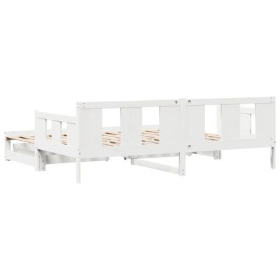 vidaXL Sofá cama nido con cajones madera maciza pino blanca 80x200 cm