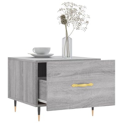 vidaXL Mesa de centro madera contrachapada gris Sonoma 50x50x40 cm