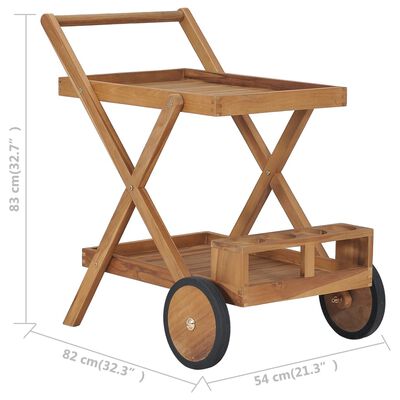 vidaXL Carrito del té de madera maciza de teca