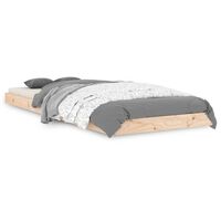 vidaXL Estructura de cama madera maciza de pino 75x190 cm