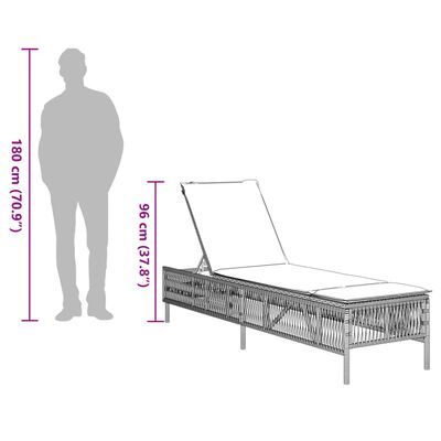 vidaXL Tumbonas con cojines 2 unidades ratán sintético beige