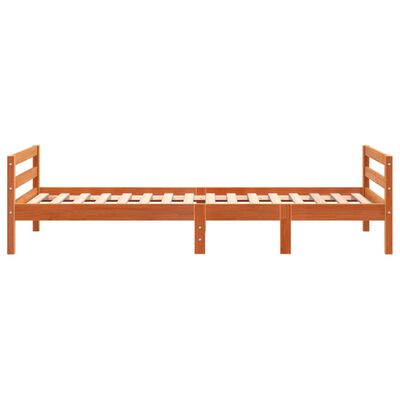 vidaXL Estructura de cama sin colchón madera maciza marrón 90x190 cm