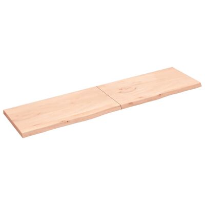 vidaXL Encimera de baño madera maciza sin tratar 200x50x(2-4) cm