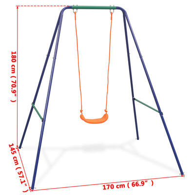 vidaXL Columpio individual y columpio para niños 2 en 1 naranja