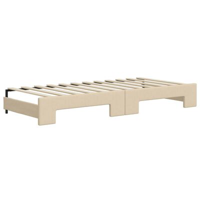 vidaXL Sofá cama nido con colchón tela crema 100x200 cm