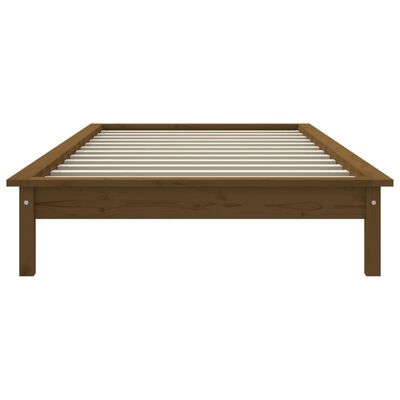 vidaXL Estructura de cama madera maciza pino marrón miel 90x200 cm