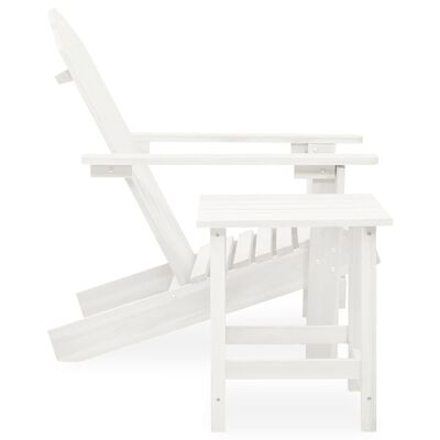 vidaXL Silla con otomana y mesa jardín Adirondack macizo abeto blanco