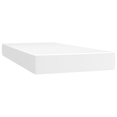 vidaXL Cama box spring colchón y LED cuero sintético blanco 120x190 cm