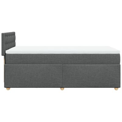 vidaXL Cama box spring con colchón tela gris oscuro 90x190 cm