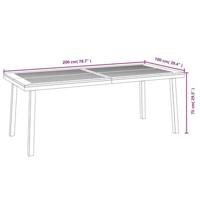 vidaXL Mesa de jardín madera maciza de acacia 200x100x75 cm