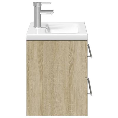 vidaXL Mueble de baño con lavabo integrado roble Sonoma