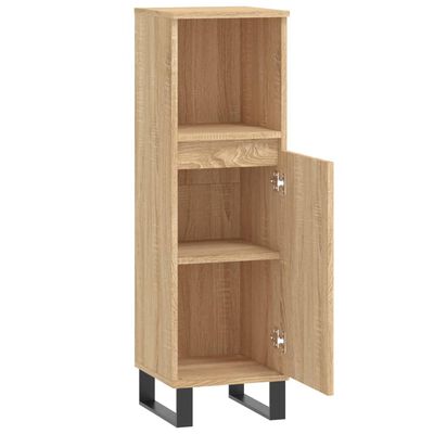 vidaXL Armario de baño madera contrachapada roble Sonoma 30x30x100 cm