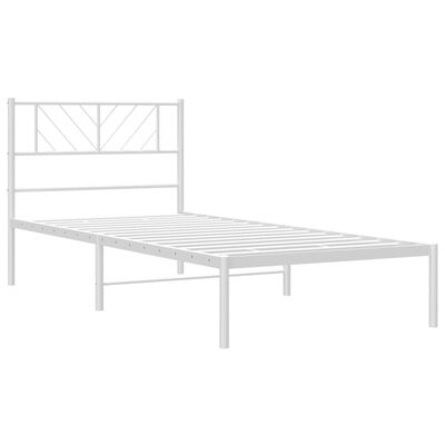 vidaXL Estructura cama sin colchón con cabecero metal blanco 90x200 cm