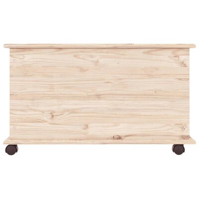 vidaXL Baúl de almacenaje con ruedas ALTA madera maciza 73x39,5x44 cm