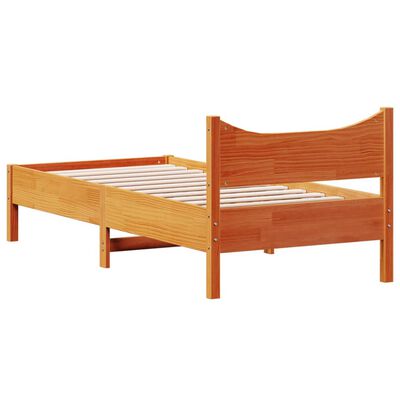 vidaXL Estructura de cama sin colchón madera maciza marrón 90x190 cm