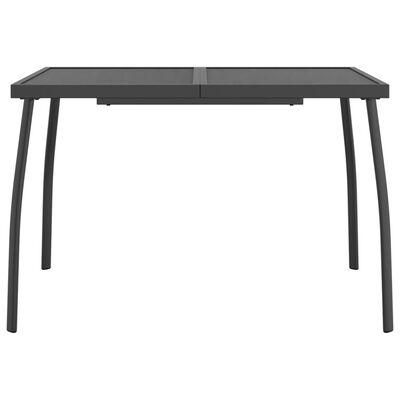 vidaXL Juego de comedor de jardín 7 pzas malla metálica gris antracita