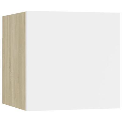 vidaXL Muebles de pared para TV 8 uds blanco roble Sonoma 30,5x30x30cm