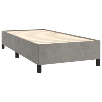 vidaXL Estructura de cama sin colchón terciopelo gris claro 100x200 cm