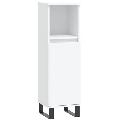 vidaXL Juego de muebles de baño 3 pzas madera contrachapada blanco