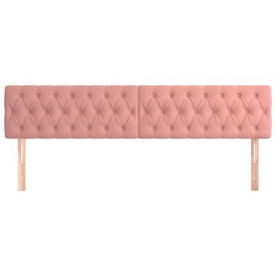 vidaXL Cabeceros 2 unidades de terciopelo rosa 100x7x78/88 cm