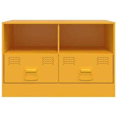 vidaXL Mueble para TV de acero amarillo mostaza 67x39x44 cm