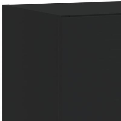 vidaXL Mueble de TV de pared con luces LED negro 40,5x35x80 cm