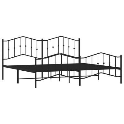 vidaXL Estructura cama sin colchón con estribo metal negro 193x203 cm