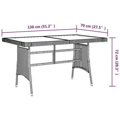 idaXL Juego de comedor de jardín 7 piezas ratán sintético gris