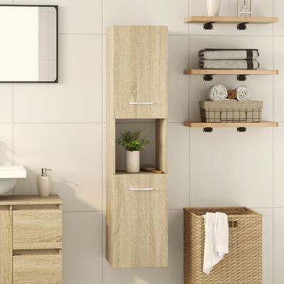 vidaXL Armario de baño madera ingeniería roble Sonoma 30x30x130 cm