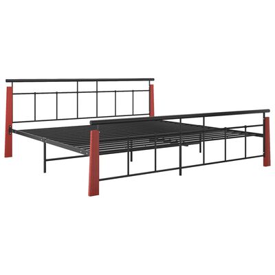 vidaXL Estructura de cama sin colchón metal madera de roble 200x200 cm