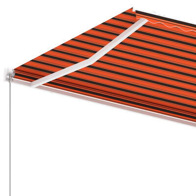 vidaXL Toldo de pie manual retráctil naranja y marrón 400x350 cm