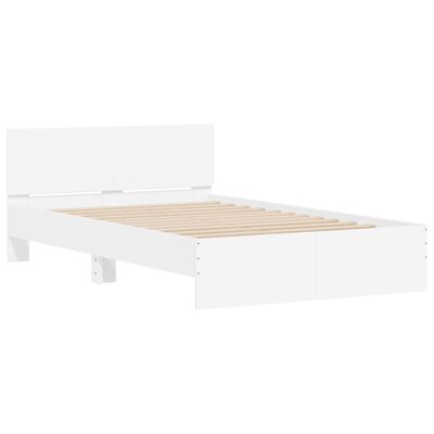 vidaXL Estructura de cama con cabecero blanca 135x190 cm