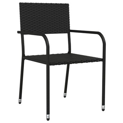 vidaXL Juego de comedor de jardín 7 pzas ratán sintético y acero negro