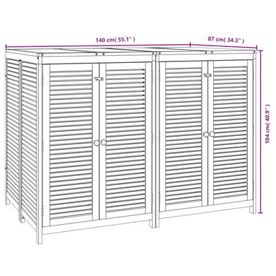 vidaXL Caja de almacenaje de jardín madera maciza acacia 140x87x104 cm