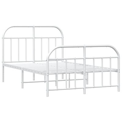 vidaXL Estructura cama sin colchón con estribo metal blanco 120x190 cm