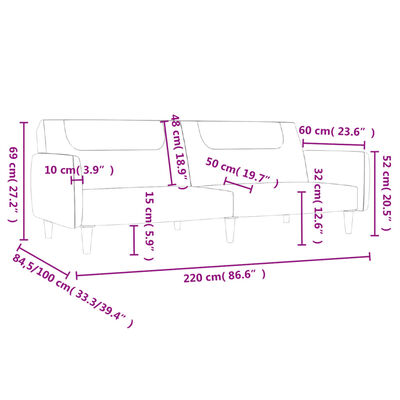 vidaXL Sofá cama de 2 plazas tela color crema