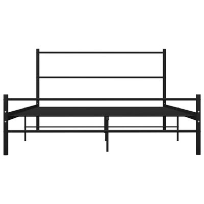 vidaXL Estructura cama con cabecero sin colchón metal negro 140x200 cm