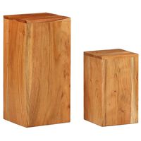 vidaXL Soportes para plantas 2 unidades madera maciza de acacia