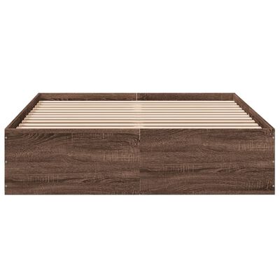 vidaXL Estructura de cama madera de ingeniería marrón roble 135x190 cm