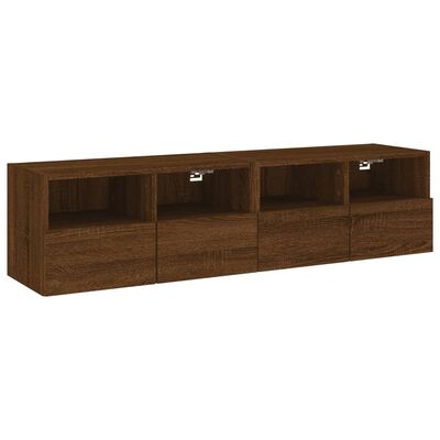 vidaXL Muebles de pared para TV 2 uds madera roble marrón 60x30x30 cm