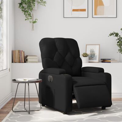 vidaXL Sillón reclinable eléctrico de cuero sintético negro