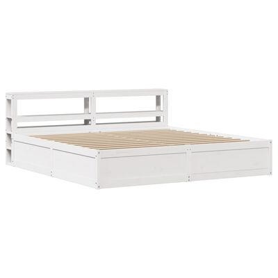 vidaXL Estructura de cama con cabecero madera de pino blanco 200x200cm