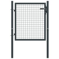 vidaXL Puerta de malla de jardín acero galvanizado gris 100x125 cm