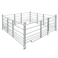 vidaXL Corral para ovejas de 4 paneles acero galvanizado 183x183x92 cm