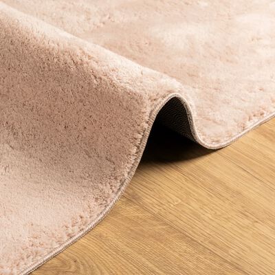 vidaXL Alfombra de pelo corto suave lavable HUARTE rosado 200x200 cm