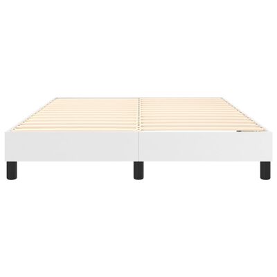 vidaXL Estructura de cama de cuero sintético blanco 140x190 cm