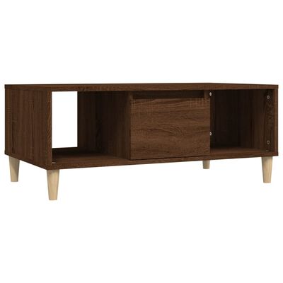 vidaXL Mesa de centro madera contrachapada marrón roble 90x50x36,5 cm