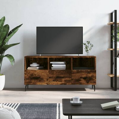 vidaXL Mueble de TV madera de ingeniería roble ahumado 102x36x50 cm