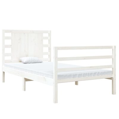 vidaXL Estructura de cama madera maciza de pino blanco 90x190 cm